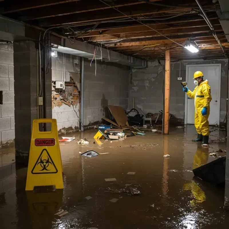 Flooded Basement Electrical Hazard in Rosebank, NY Property